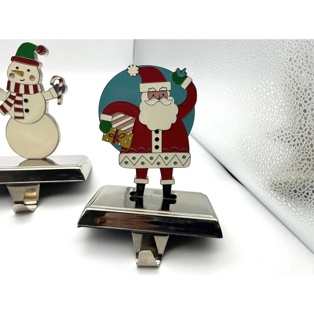 Wondershop 4pc Christmas Stocking Holders Santa Snowman Penguin Reindeer Set